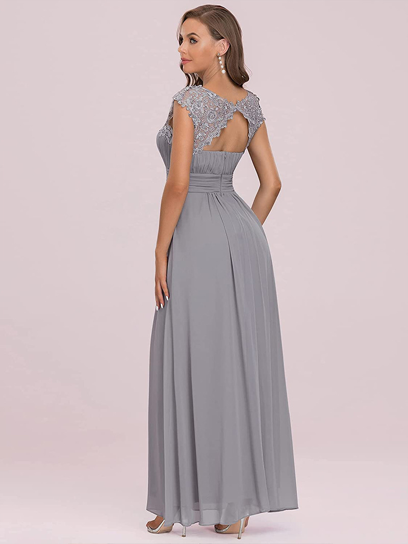 Elegant Floor Length Chiffon Empire Waist Evening Gown  Bridesmaid Long Dresses